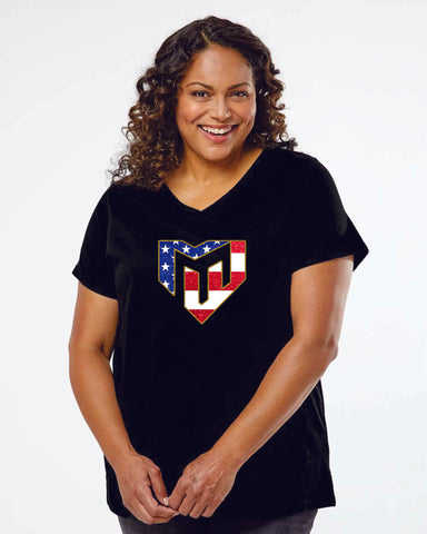 Magic Curvy Ladies Tee- USA Design-  Matte or Glitter