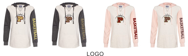 Pondo Basketball Ladies Raglan Hoodie - 4 Designs- Matte or Glitter