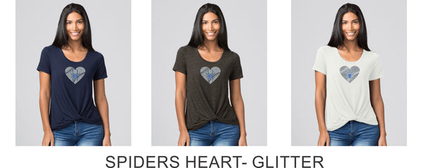 Spiders Twisted Tee- Ladies or Girls- 5 Designs