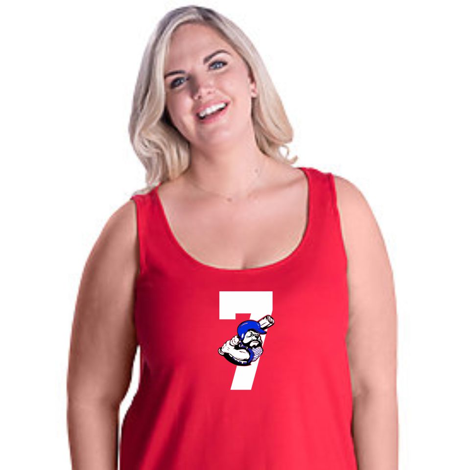 Bulldawgs NUMBER Curvy Ladies Basic Tank- Matte or Glitter