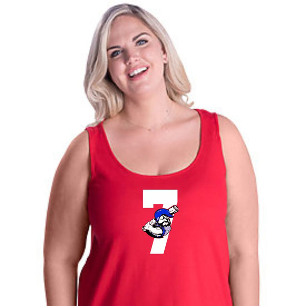 Bulldawgs NUMBER Curvy Ladies Basic Tank- Matte or Glitter
