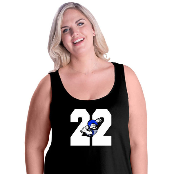 Bulldawgs NUMBER Curvy Ladies Basic Tank- Matte or Glitter