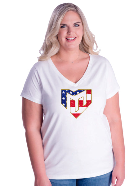 Magic Curvy Ladies Tee- USA Design-  Matte or Glitter