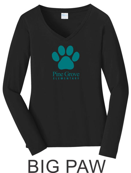 PGE Paw Long Sleeve Ladies Tee- Matte or Glitter