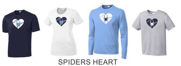 Spiders Wicking Tee- Youth, Ladies, Unisex sizes- Short and Long Sleeve