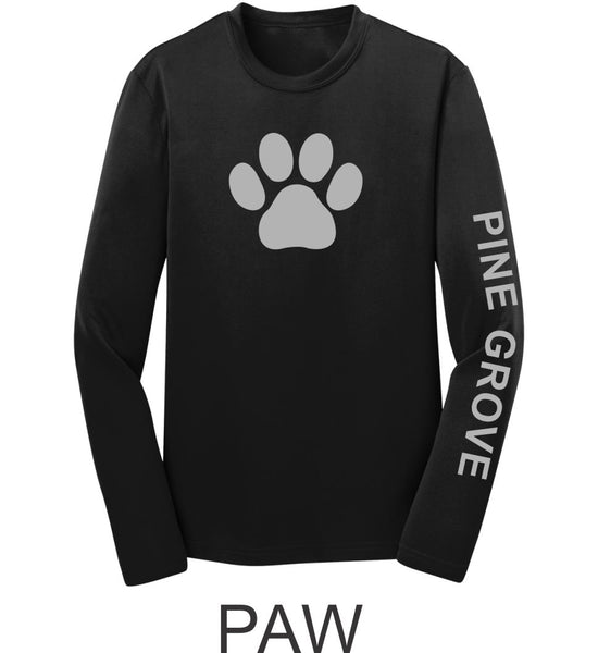 PGE Wicking Black Long Sleeve Tee- 3 designs
