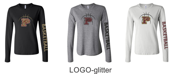 Pondo Basketball Ladies Bella Canvas Long Sleeve Tee- 4 Designs
