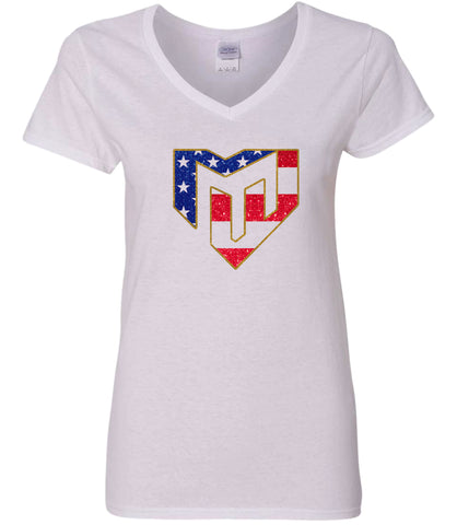 Magic Ladies Short Sleeve USA Design Tee- Matte or Glitter