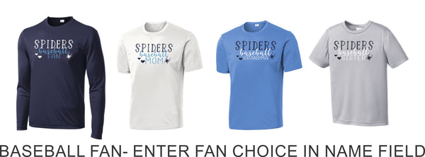 Spiders Wicking Tee- Youth, Ladies, Unisex sizes- Short and Long Sleeve