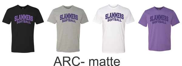 Slammers Softball Next Level Tee- 4 designs- Matte or Glitter