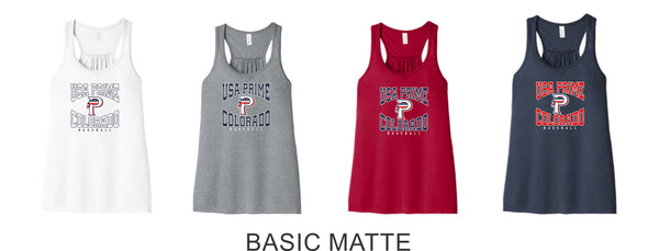 Prime Baseball Flowy Tank- 4 designs- Matte or Glitter
