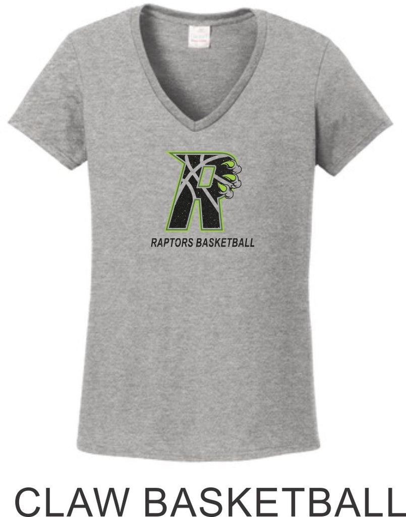 Raptors Ladies Tee- 2 Designs- 4 Sports- Matte or Glitter