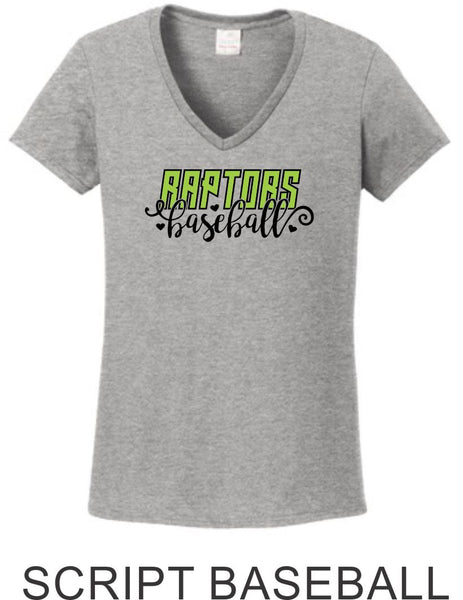Raptors Ladies Tee- 2 Designs- 4 Sports- Matte or Glitter