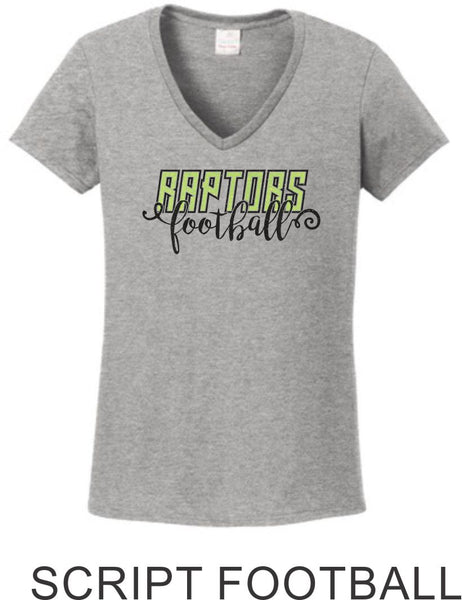 Raptors Ladies Tee- 2 Designs- 4 Sports- Matte or Glitter