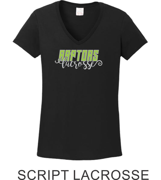 Raptors Ladies Tee- 2 Designs- 4 Sports- Matte or Glitter