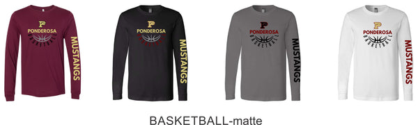 Pondo Basketball Bella Canvas Long Sleeve Tee- 4 Designs