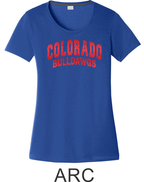 Bulldawgs Ladies Wicking Tee - 2 designs- Matte or Glitter