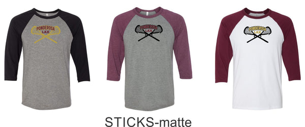 Pondo LAX Bella Canvas Unisex Raglan T-Shirt - 4 New Designs