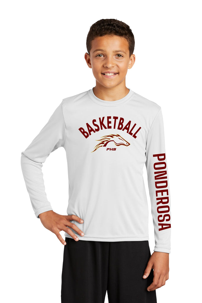 Pondo Basketball Long Sleeve Wicking Tee- Youth, Ladies, Adult Sizes