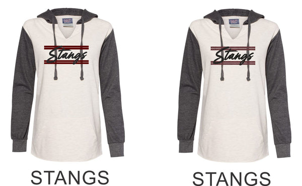 Pondo Baseball Ladies Raglan Hoodie - 12 Designs- Matte or Glitter