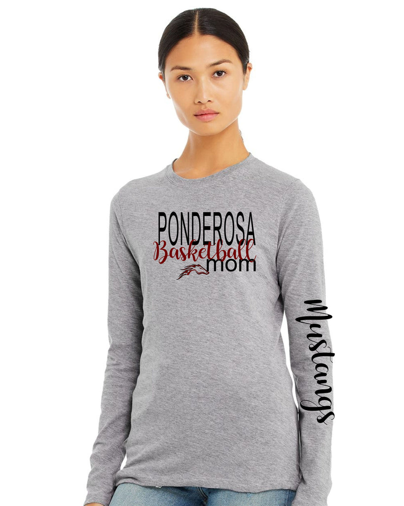 Pondo Basketball Ladies Bella Canvas Long Sleeve Tee- 4 Designs