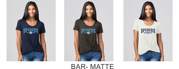 Spiders Twisted Tee- Ladies or Girls- 5 Designs