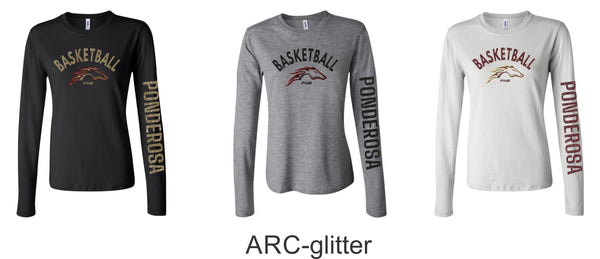 Pondo Basketball Ladies Bella Canvas Long Sleeve Tee- 4 Designs