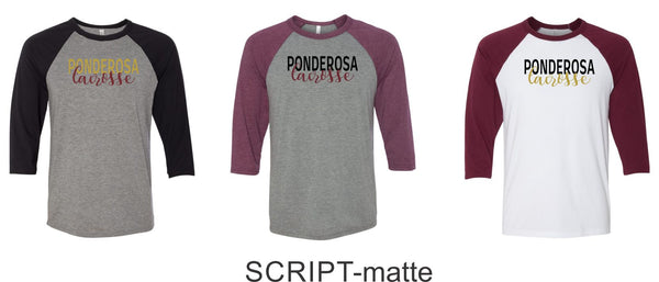 Pondo LAX Bella Canvas Unisex Raglan T-Shirt - 4 New Designs