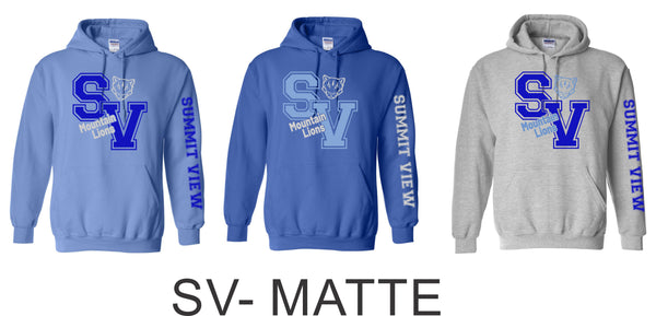 Summit View Basic Hoodie- 8 Designs- Matte or Glitter