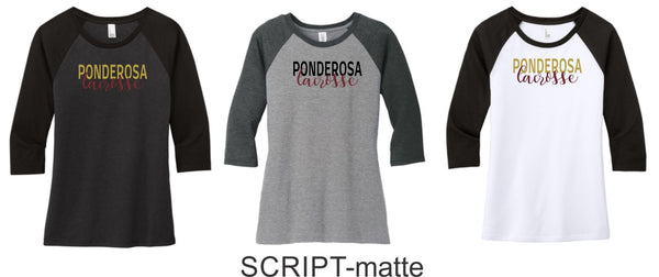 Pondo LAX Ladies Raglan Tee- 4 designs