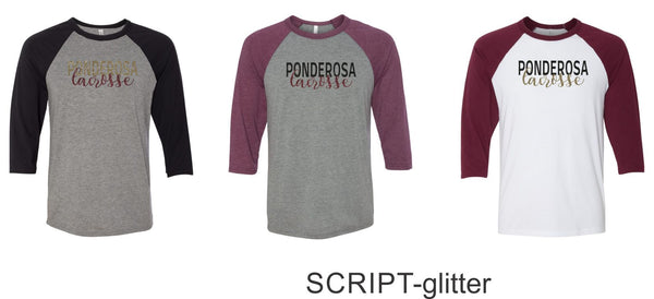 Pondo LAX Bella Canvas Unisex Raglan T-Shirt - 4 New Designs