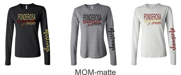 Pondo Basketball Ladies Bella Canvas Long Sleeve Tee- 4 Designs