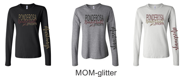 Pondo Basketball Ladies Bella Canvas Long Sleeve Tee- 4 Designs