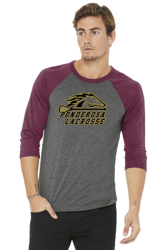 Pondo LAX Bella Canvas Unisex Raglan T-Shirt - 4 New Designs