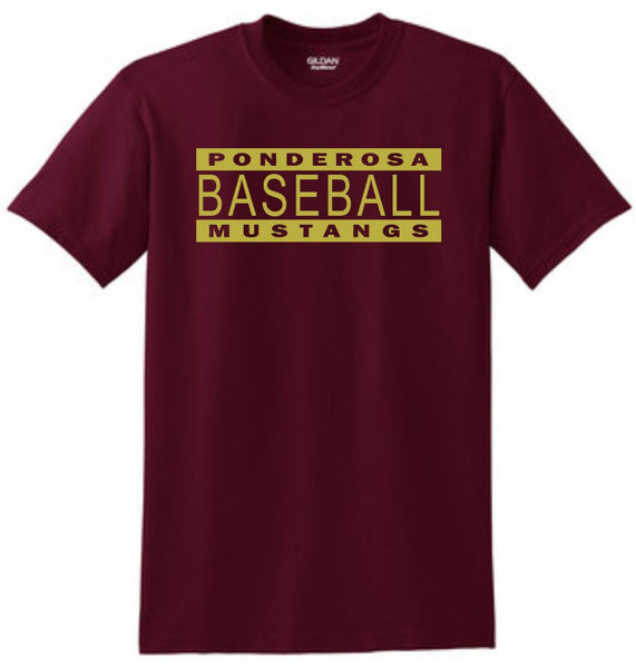 Pondo Baseball Basic BARS Tee- Matte or Glitter