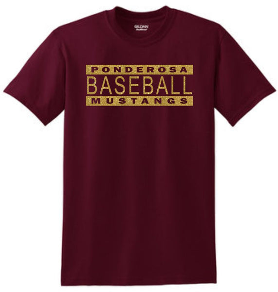 Pondo Baseball Basic BARS Tee- Matte or Glitter