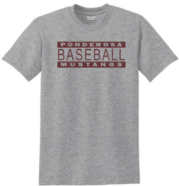 Pondo Baseball Basic BARS Tee- Matte or Glitter