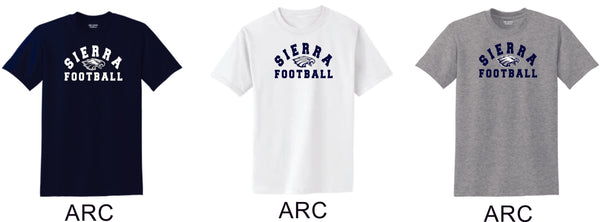 Sierra FOOTBALL Basic Tee- 4 Designs- Matte or Glitter