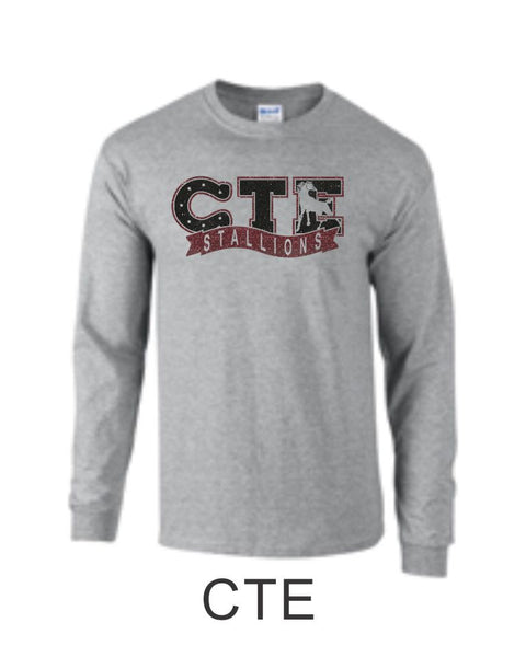 CTE Glitter Black or Grey Long Sleeve T-Shirt in 4 New Designs