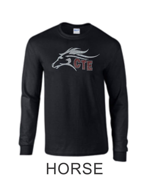 CTE Glitter Black or Grey Long Sleeve T-Shirt in 4 New Designs