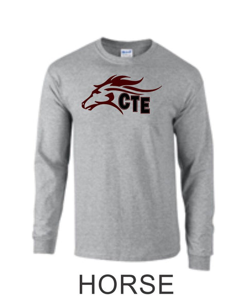 CTE Grey or Black Long Sleeve T-Shirt in 4 New Designs