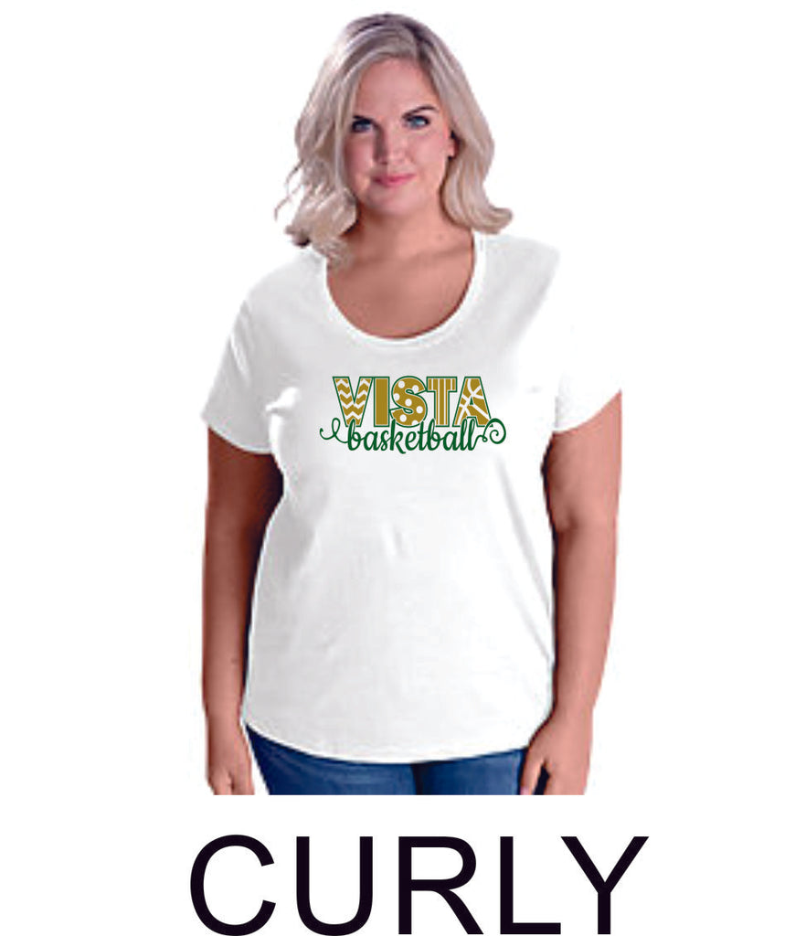 MVHS Basketball Curvy Ladies Tee- 3 designs- Matte or Glitter