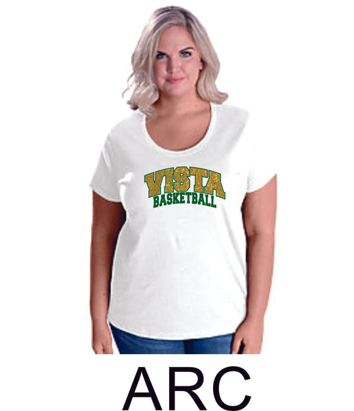 MVHS Basketball Curvy Ladies Tee- 3 designs- Matte or Glitter