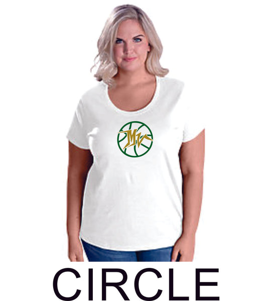 MVHS Basketball Curvy Ladies Tee- 3 designs- Matte or Glitter