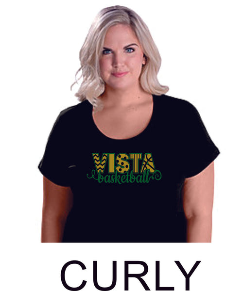 MVHS Basketball Curvy Ladies Tee- 3 designs- Matte or Glitter