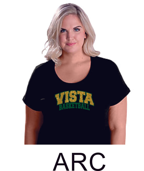MVHS Basketball Curvy Ladies Tee- 3 designs- Matte or Glitter