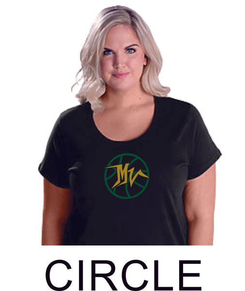 MVHS Basketball Curvy Ladies Tee- 3 designs- Matte or Glitter