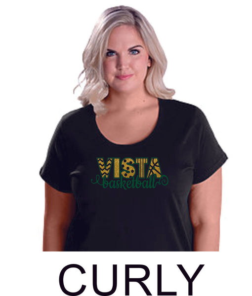 MVHS Basketball Curvy Ladies Tee- 3 designs- Matte or Glitter