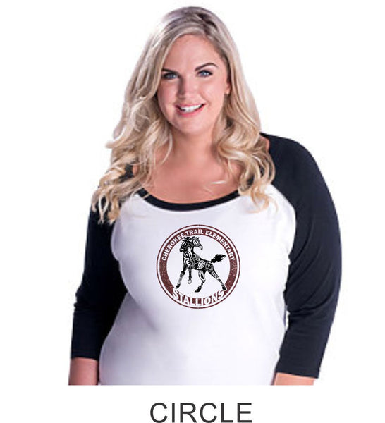 CTE Curvy Lady Raglan- in 4 New designs- Matte or Glitter