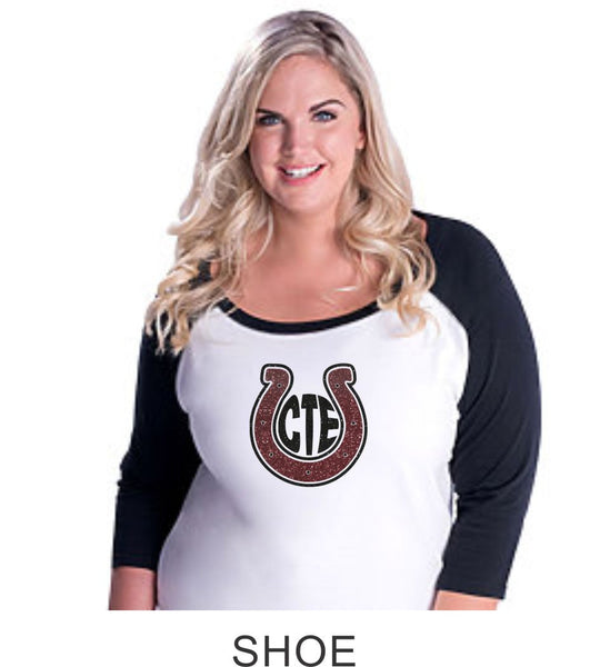 CTE Curvy Lady Raglan- in 4 New designs- Matte or Glitter